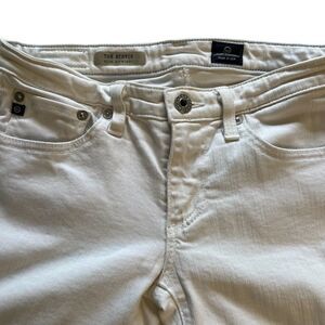 AG Stevie slim straight white jeans 26